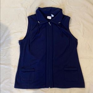 Chico’s Weekends Zip-Up Navy Vest Size 2